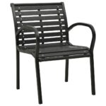 Garden Chairs 2pcs Steel WPC Black