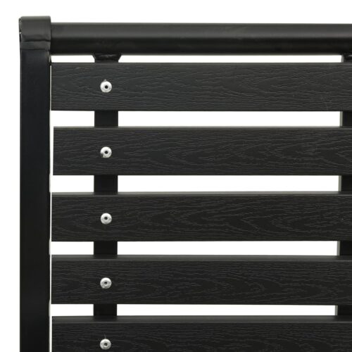 Garden Chairs 2pcs Steel WPC Black - Image 6