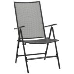 Folding Mesh Chairs 4pcs Steel Anthracite