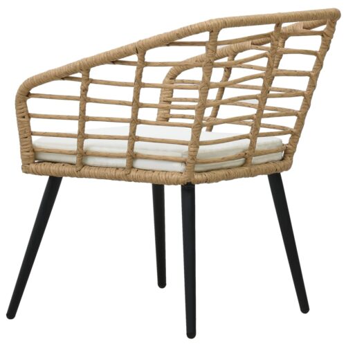 Garden Chairs with Cushions 2pcs Poly Rattan Oak - Image 5