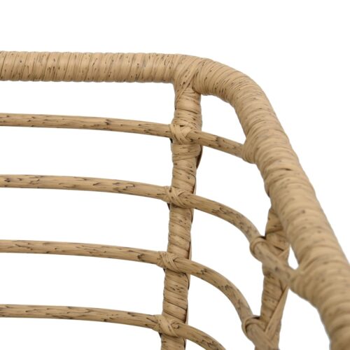 Garden Chairs with Cushions 2pcs Poly Rattan Oak - Image 6
