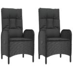 Outdoor Chairs 2pcs Poly Rattan Black