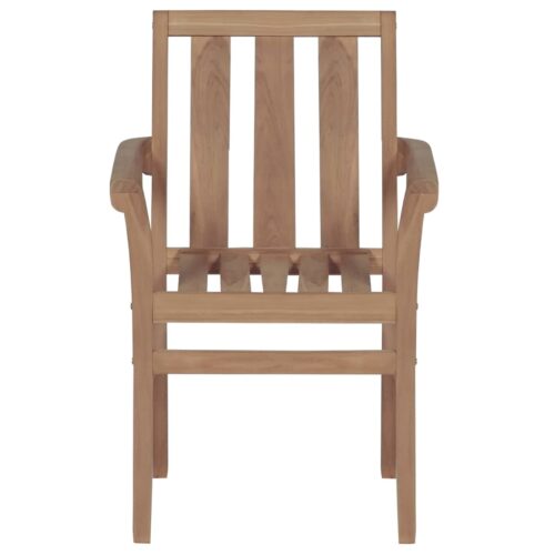 Stackable Garden Chairs with Cushions 6pcs Solid Teak Wood - Image 7