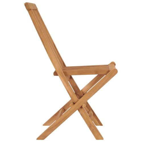 Folding Garden Chairs 2pcs Solid Wood Teak - Image 4