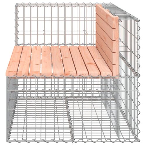Gabion Cage Garden Bench Outdoor Patio Wooden Park Seat Chair Steel Solid Wood - Image 4