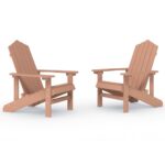 Garden Adirondack Chairs 2pcs HDPE Brown