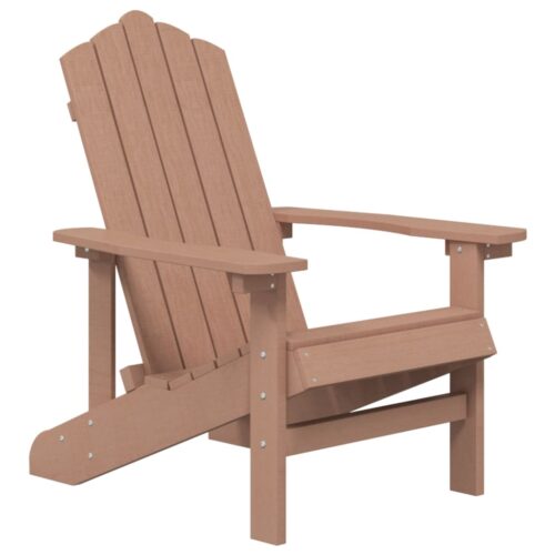 Garden Adirondack Chairs 2pcs HDPE Brown - Image 3