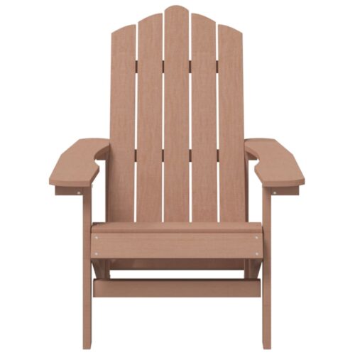 Garden Adirondack Chairs 2pcs HDPE Brown - Image 4