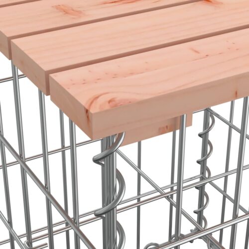 Gabion Cage Garden Bench Outdoor Patio Wooden Park Seat Chair Steel Solid Wood - Image 7