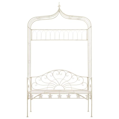 Garden Bench 122cm Iron Antique White