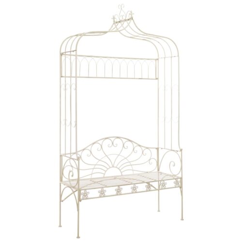 Garden Bench 122cm Iron Antique White - Image 2