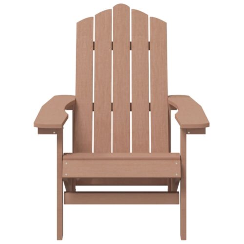 Garden Adirondack Chairs with Table HDPE Brown - Image 4