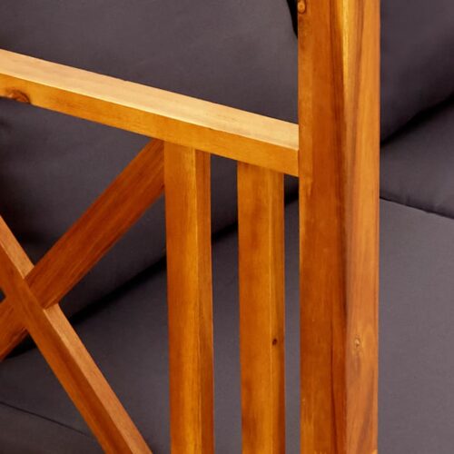 Garden Bench with Canopy Footrests Solid Acacia Wood - Image 6