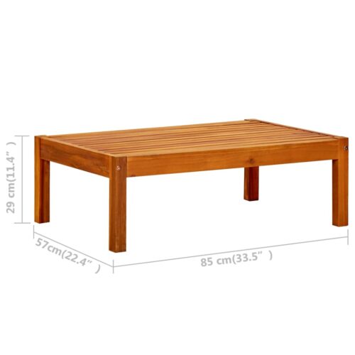 Garden Bench with Table Footrests Solid Acacia Wood - Image 11