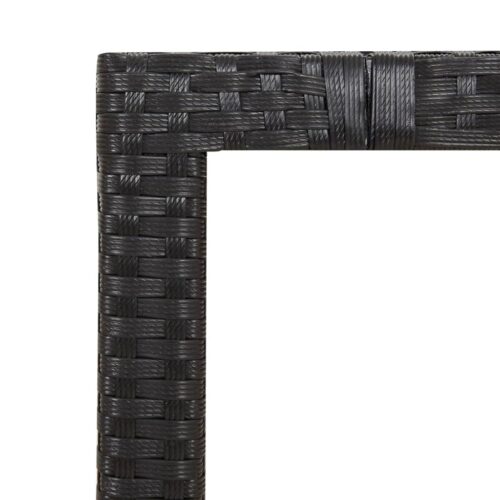 7-Piece Garden Dining Set with Cushions Black Poly Rattan Wicker Outdoor Patio Furniture - Image 8