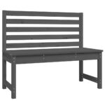 Garden Bench Grey 109cm Solid Wood Pine