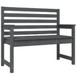 Garden Bench Grey 109x48x91.5cm Solid Wood Pine