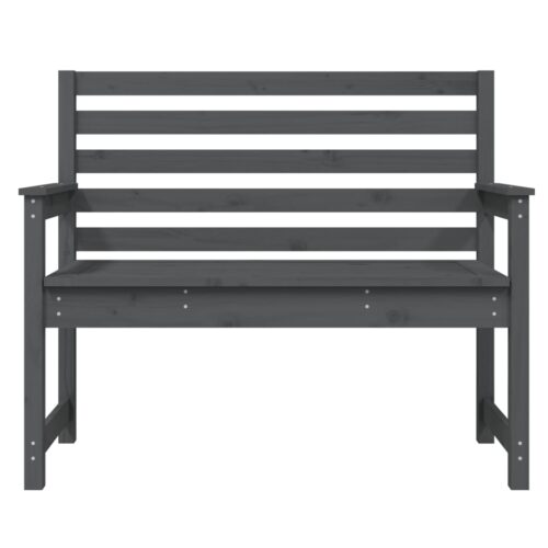 Garden Bench Grey 109x48x91.5cm Solid Wood Pine - Image 4