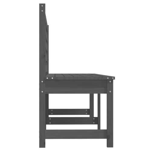 Garden Bench Grey 201.5cm Solid Wood Pine - Image 5