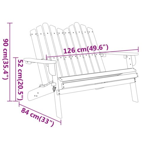 Adirondack Garden Bench 126cm Solid Wood Acacia - Image 8
