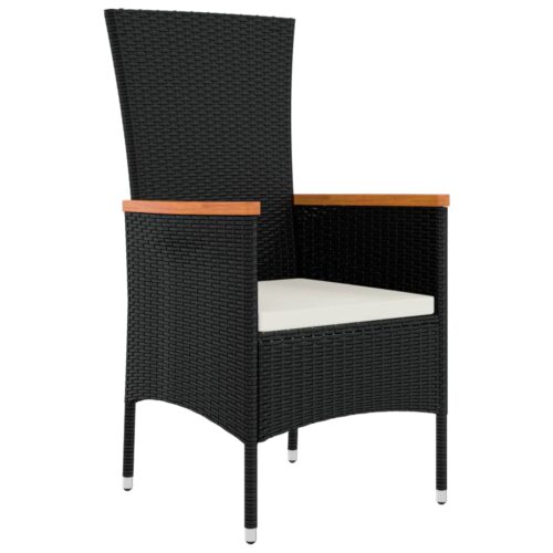 2x Patio Chairs Outdoor Garden Lounge Dining Bistro Rattan Black - Image 3