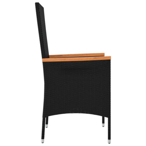2x Patio Chairs Outdoor Garden Lounge Dining Bistro Rattan Black - Image 5