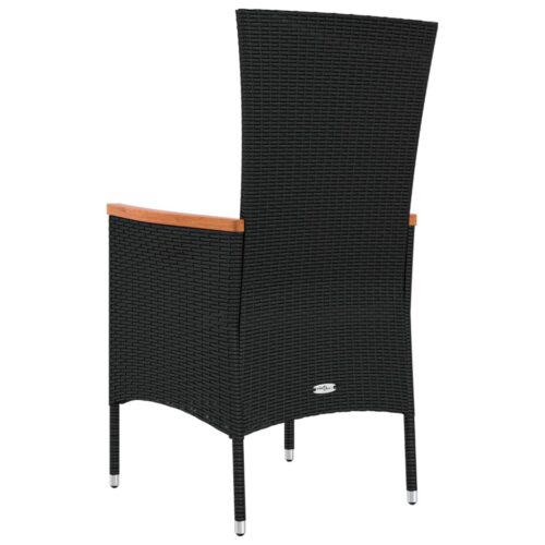 2x Patio Chairs Outdoor Garden Lounge Dining Bistro Rattan Black - Image 6