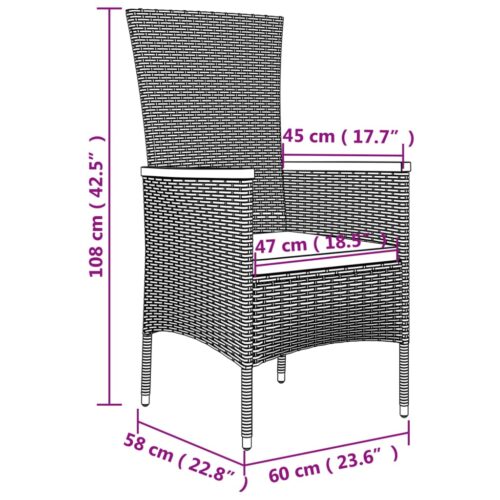 2x Patio Chairs Outdoor Garden Lounge Dining Bistro Rattan Black - Image 9