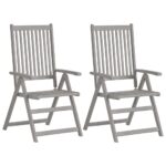 Garden Reclining Chairs 2pcs with Cushions Solid Wood Acacia