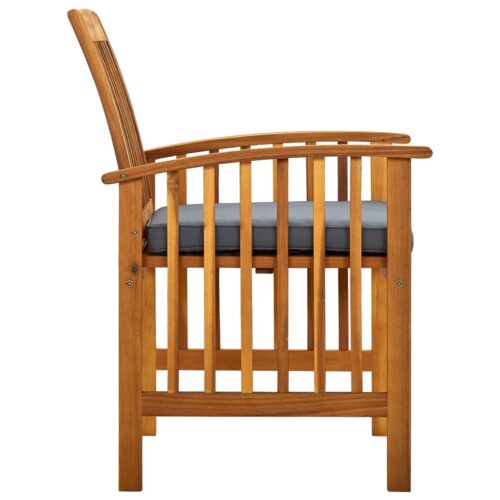 Garden Dining Chairs 2pcs with Cushions Solid Acacia Wood - Image 6