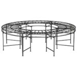 Round Tree Bench 160cm Black Steel