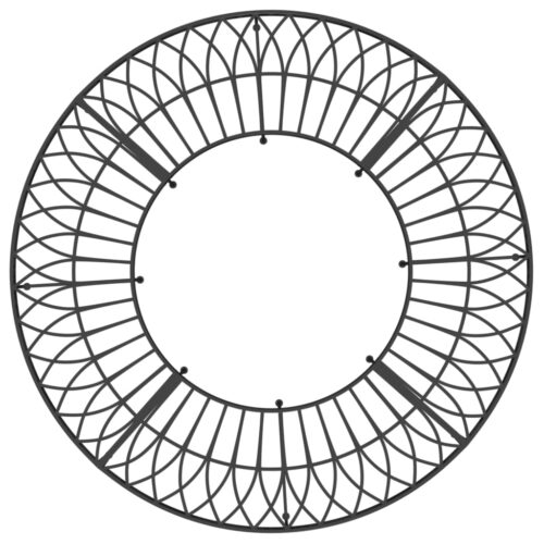 Round Tree Bench 160cm Black Steel - Image 4