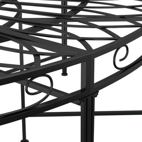 Round Tree Bench 160cm Black Steel - Image 5