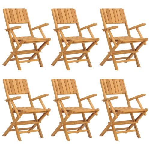 Folding Garden Chairs 6pcs 55x61x90cm Solid Wood Teak - Image 2
