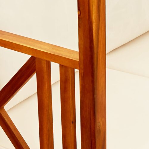 Garden Bench with Table Footrests Solid Acacia Wood - Image 4