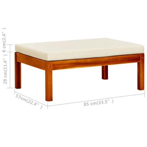 Garden Bench with Table Footrests Solid Acacia Wood - Image 11