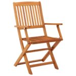 Folding Garden Chairs 2pcs Solid Eucalyptus Wood