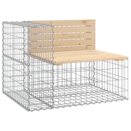 Garden Bench Gabion Design 92x71x65.5cm Solid Wood Pine