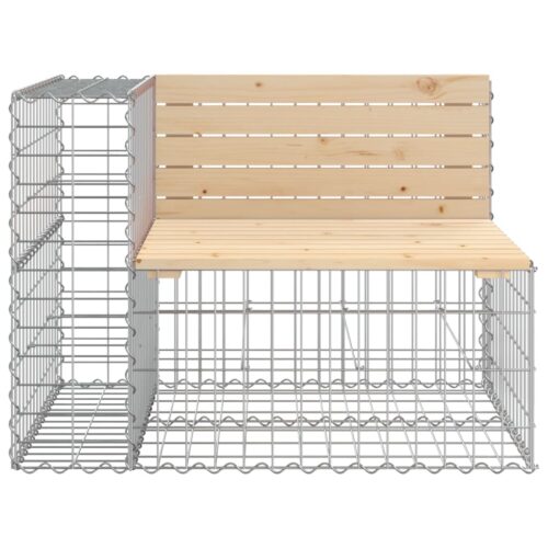 Garden Bench Gabion Design 92x71x65.5cm Solid Wood Pine - Image 3