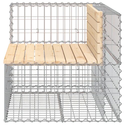 Garden Bench Gabion Design 92x71x65.5cm Solid Wood Pine - Image 4