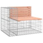 Garden Bench Gabion Design 92x71x65.5cm Solid Wood Douglas