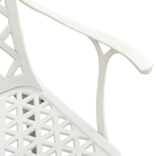 Garden Chairs 2pcs Cast Aluminium White - Image 6