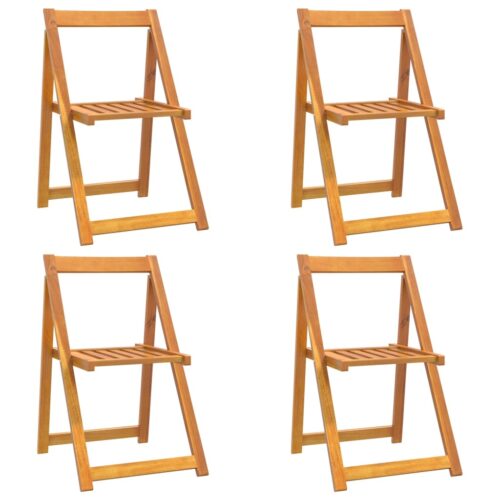 Folding Garden Chairs 4pcs Solid Wood Acacia - Image 2