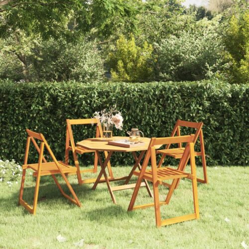 Folding Garden Chairs 4pcs Solid Wood Acacia - Image 3