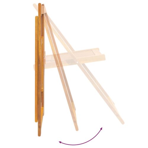 Folding Garden Chairs 4pcs Solid Wood Acacia - Image 8