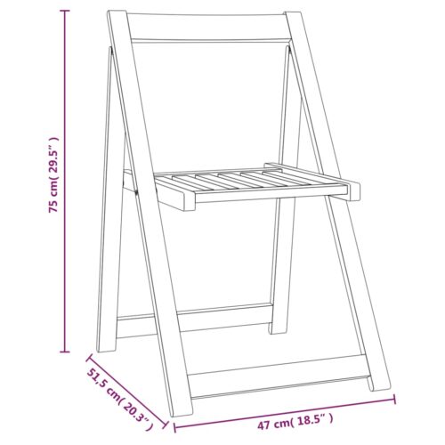 Folding Garden Chairs 4pcs Solid Wood Acacia - Image 11
