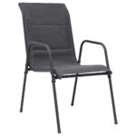 Stackable Garden Chairs 6pcs Steel Textilene Anthracite
