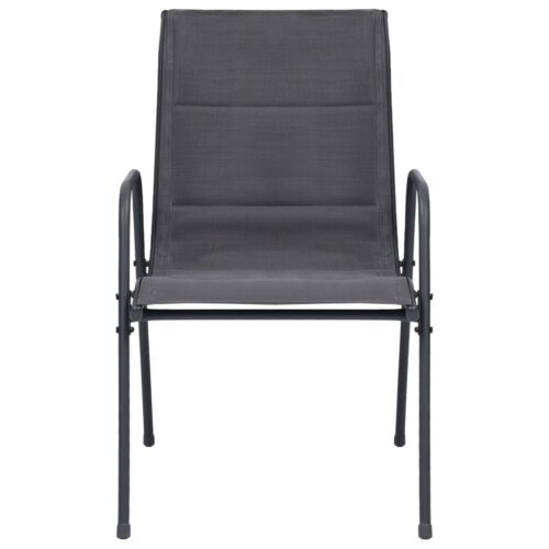 Stackable Garden Chairs 6pcs Steel Textilene Anthracite - Image 4