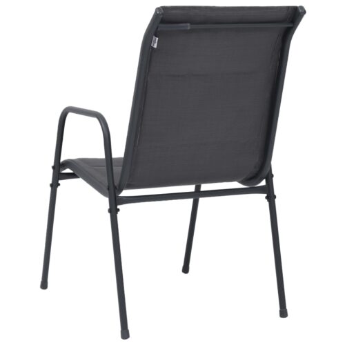 Stackable Garden Chairs 6pcs Steel Textilene Anthracite - Image 5