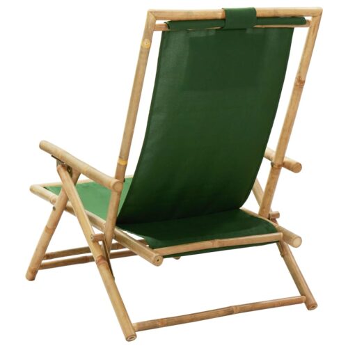 Reclining Relaxing Chair Green Bamboo Fabric - Image 5